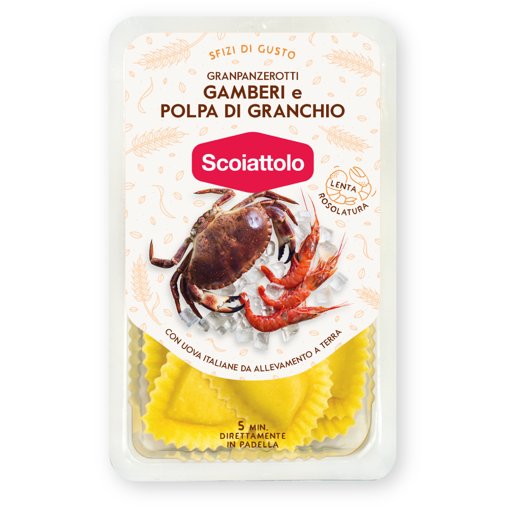 Granpanzerotti gamberi e polpa di granchio
